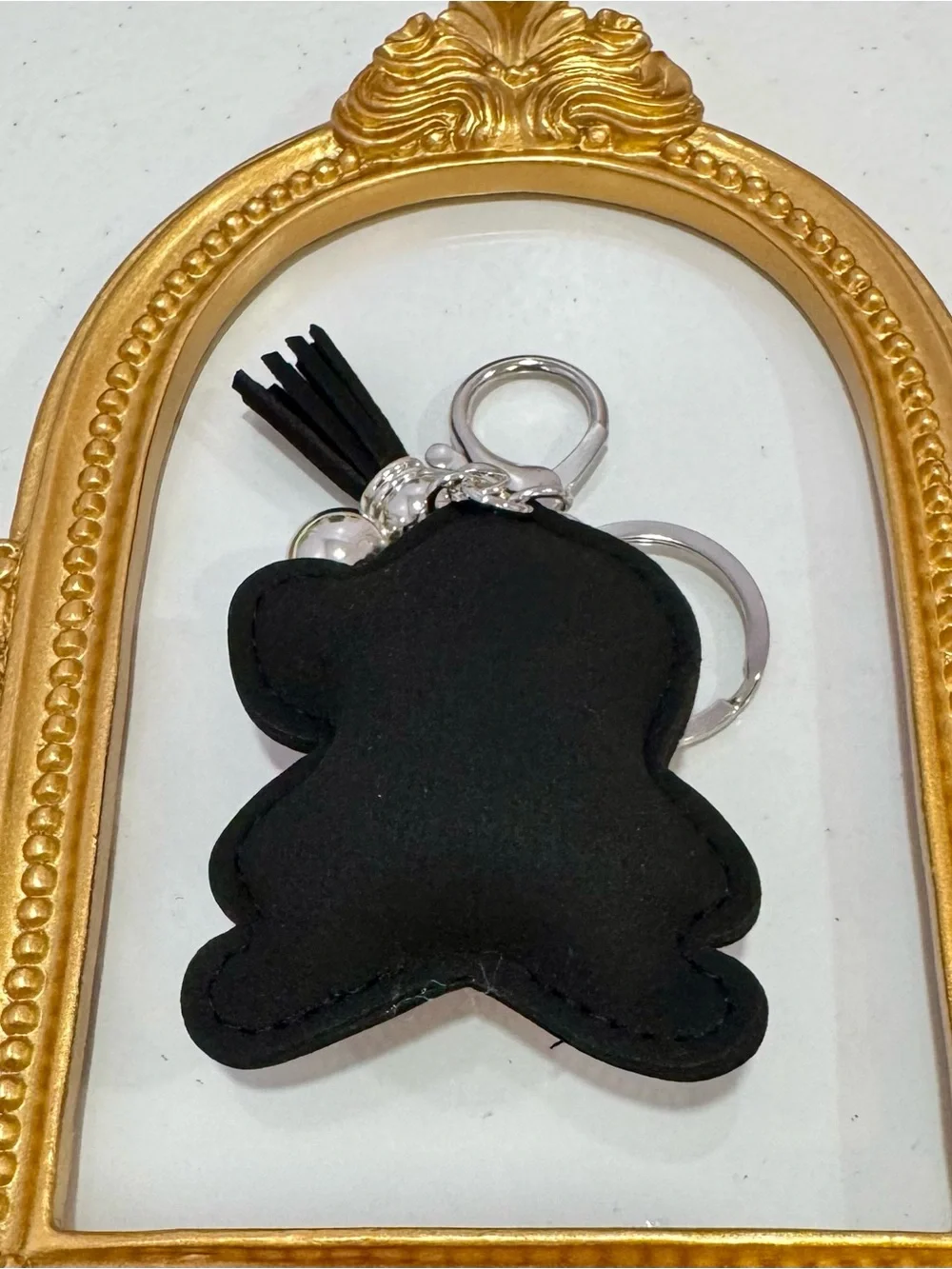 New Crystal Skull & Crossbones Keychain with Red Accents